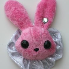 Rabbit Plushie - Pink With Party Holo Ruffle