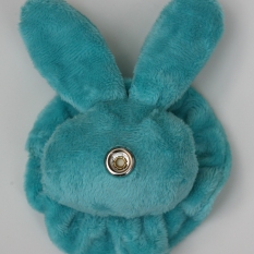 Rabbit Plushie - Aqua With Matching Ruffle Reverse